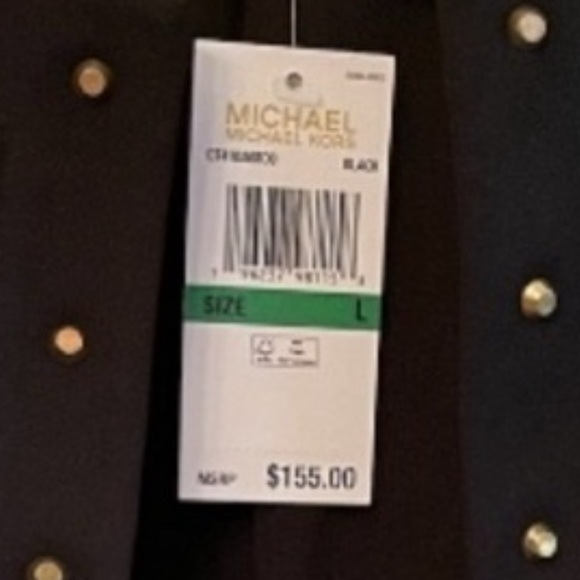 NWT Michael Kors Black Jacket With Gold Stud Detail. Size Large - Picture 15 of 15